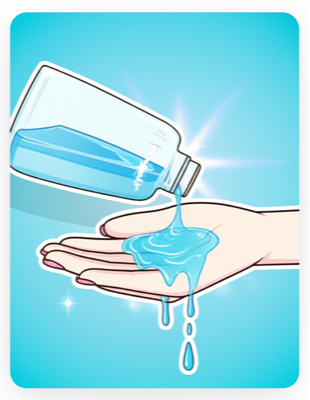 化粧水を手に取る